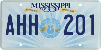 MS license plate AHH201