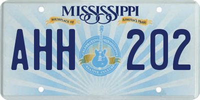 MS license plate AHH202