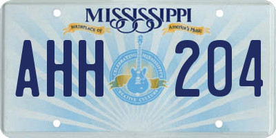 MS license plate AHH204