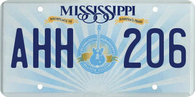 MS license plate AHH206