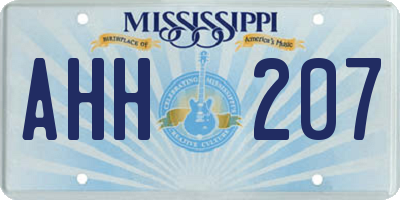 MS license plate AHH207
