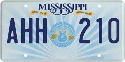 MS license plate AHH210