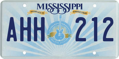 MS license plate AHH212