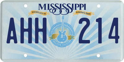 MS license plate AHH214