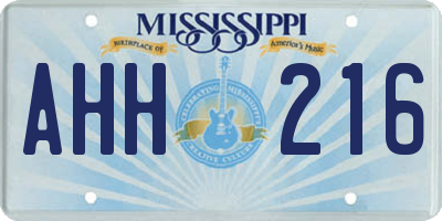 MS license plate AHH216