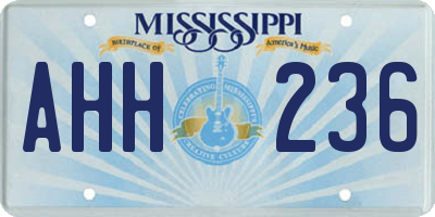 MS license plate AHH236
