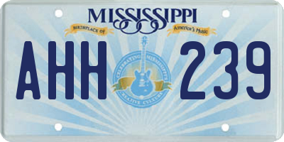 MS license plate AHH239