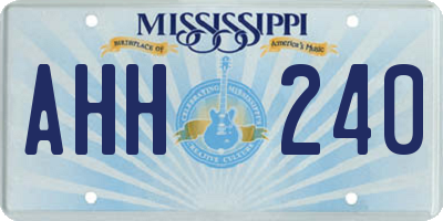 MS license plate AHH240