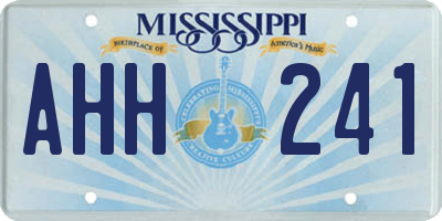 MS license plate AHH241