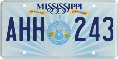 MS license plate AHH243