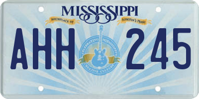 MS license plate AHH245