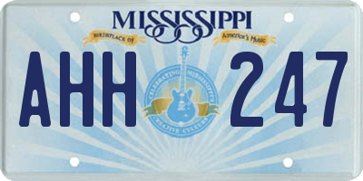 MS license plate AHH247