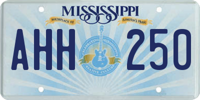 MS license plate AHH250