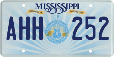MS license plate AHH252