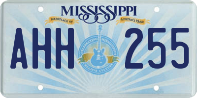 MS license plate AHH255