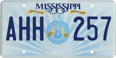 MS license plate AHH257