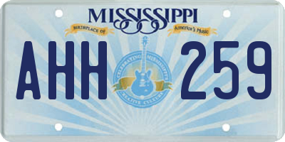 MS license plate AHH259
