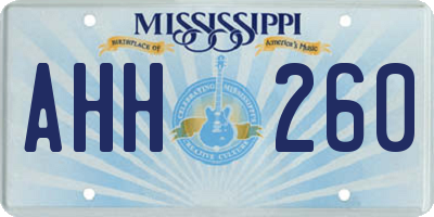MS license plate AHH260