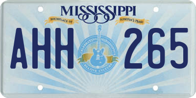 MS license plate AHH265