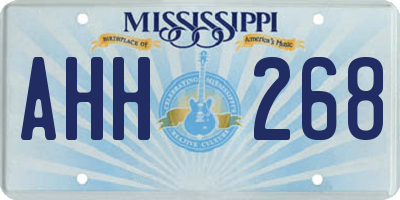 MS license plate AHH268
