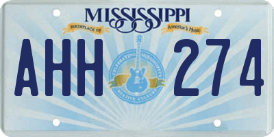 MS license plate AHH274