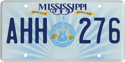 MS license plate AHH276