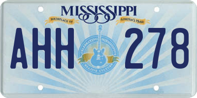 MS license plate AHH278