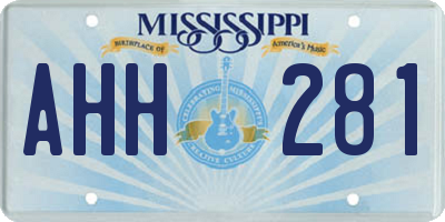 MS license plate AHH281