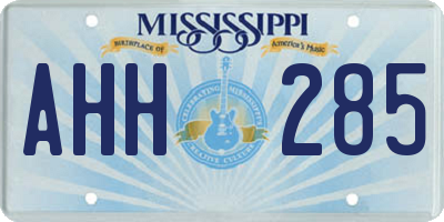 MS license plate AHH285