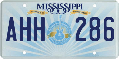 MS license plate AHH286