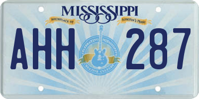 MS license plate AHH287