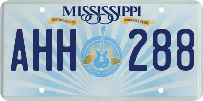 MS license plate AHH288