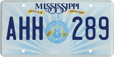 MS license plate AHH289
