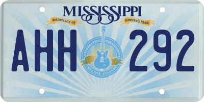 MS license plate AHH292
