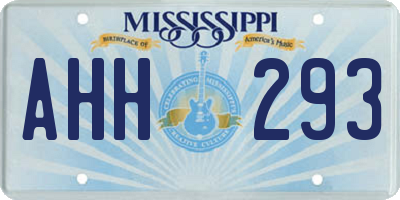 MS license plate AHH293