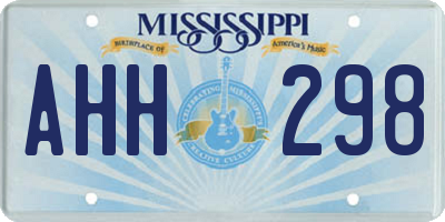 MS license plate AHH298