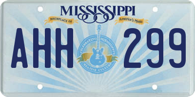 MS license plate AHH299