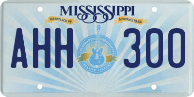 MS license plate AHH300