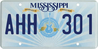 MS license plate AHH301