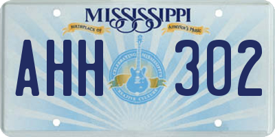 MS license plate AHH302