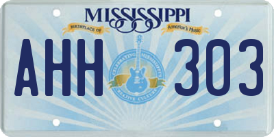 MS license plate AHH303