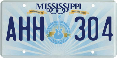 MS license plate AHH304