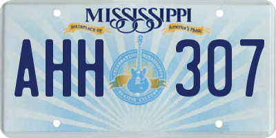 MS license plate AHH307