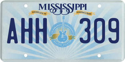 MS license plate AHH309
