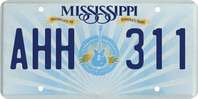 MS license plate AHH311