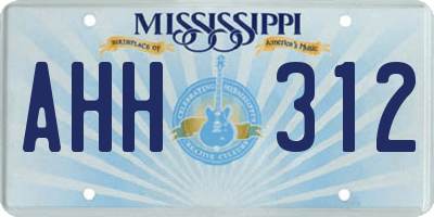 MS license plate AHH312