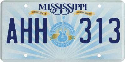 MS license plate AHH313