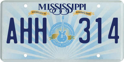 MS license plate AHH314