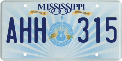 MS license plate AHH315