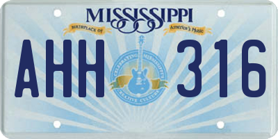 MS license plate AHH316